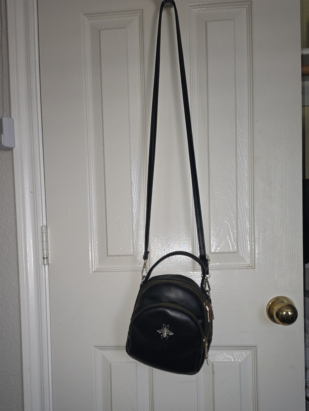 Black Mini Crossbody Backpack Bag